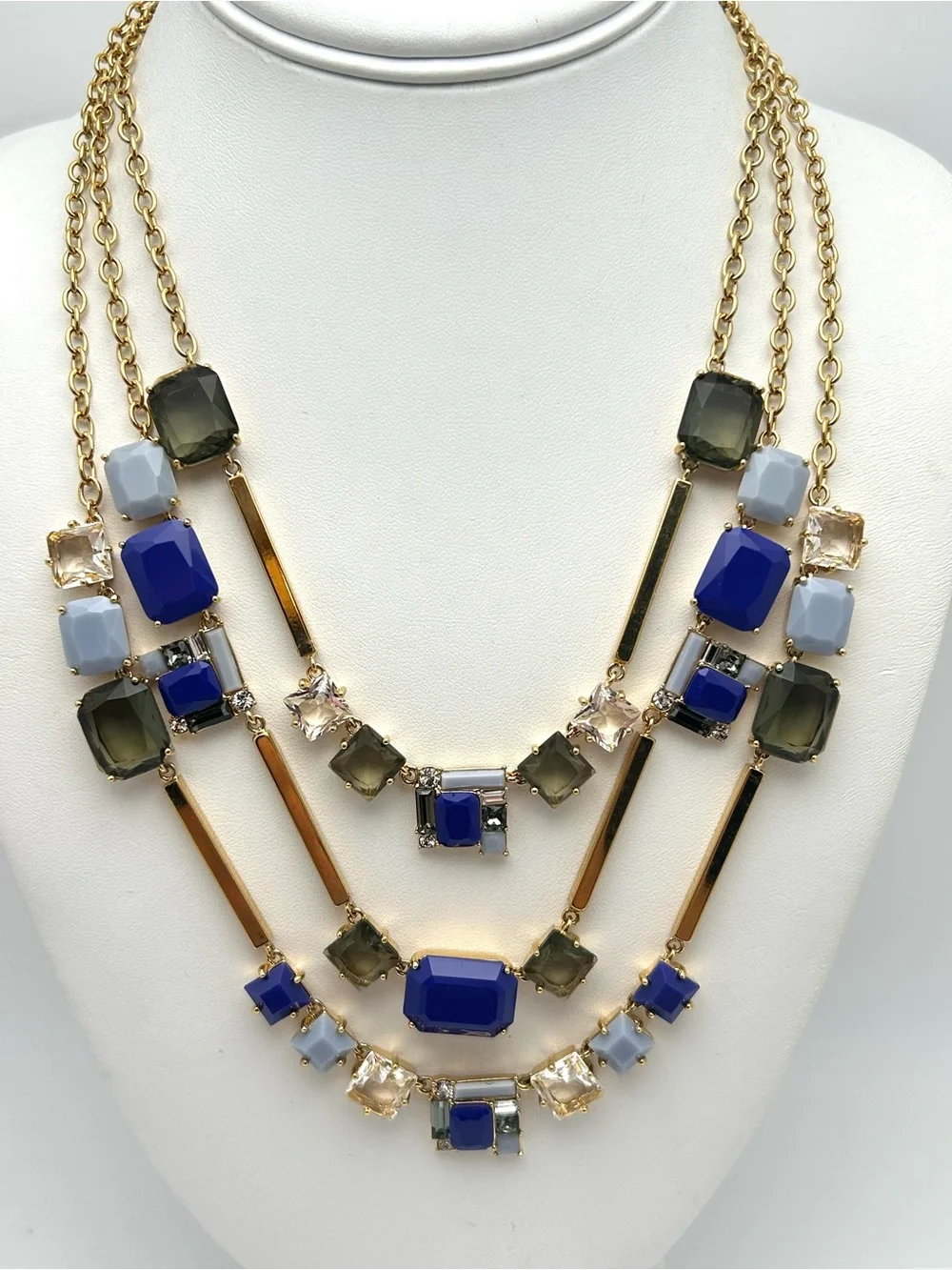 Kate Spade Blue Neapolitan Triple Strand Necklace